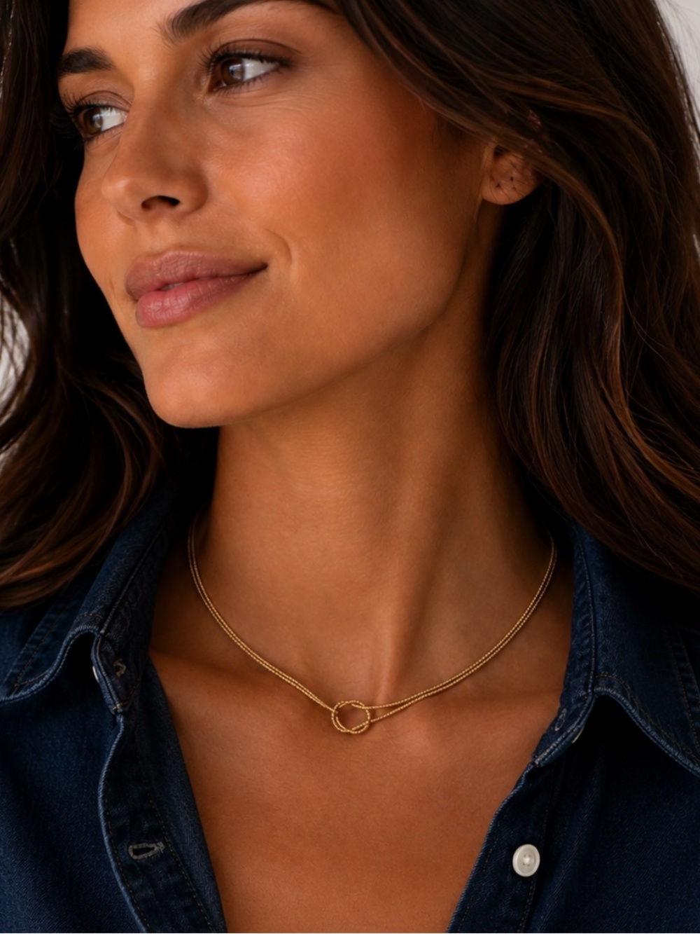 New! Classic Gold Loop Necklace NWOT 3032